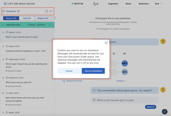 Moderate your Live Conversation with AutoSend 2