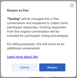 Reopen a completed Live conversation as a Flex 2